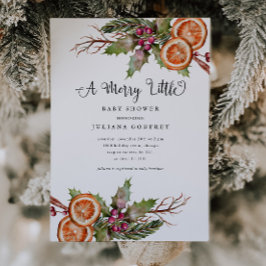 Invitación Baby Shower de navidades | Botánica de invierno