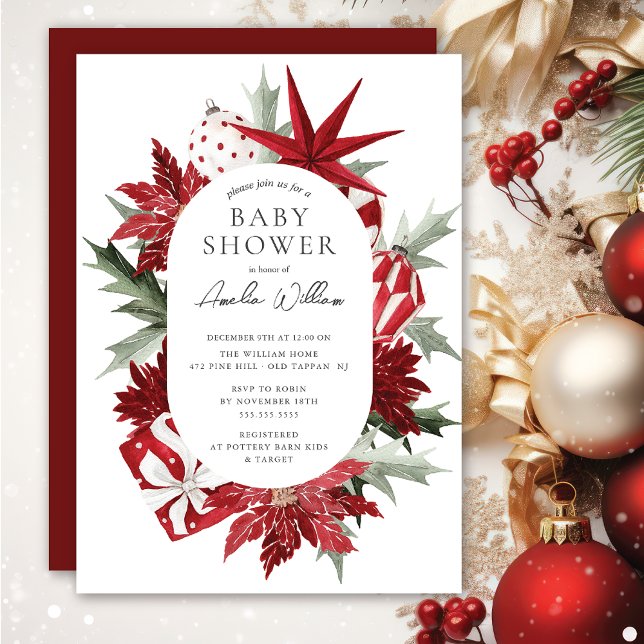Invitación Baby Shower de Navidades de acuarela (Subido por el creador)