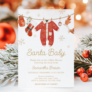 Invitación Baby Shower de Navidades de Santa