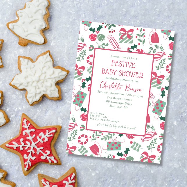 Invitación Baby Shower de Navidades festivos (Subido por el creador)