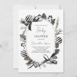 Invitación Baby Shower de Navidades negros