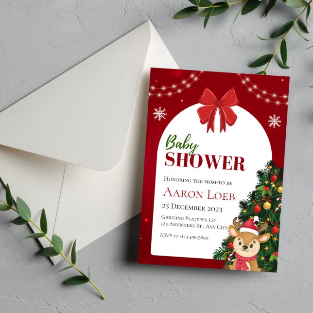 Invitación Baby Shower de Navidades rojos y blancos (Subido por el creador)