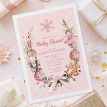 Baby Shower de Navidades rosados