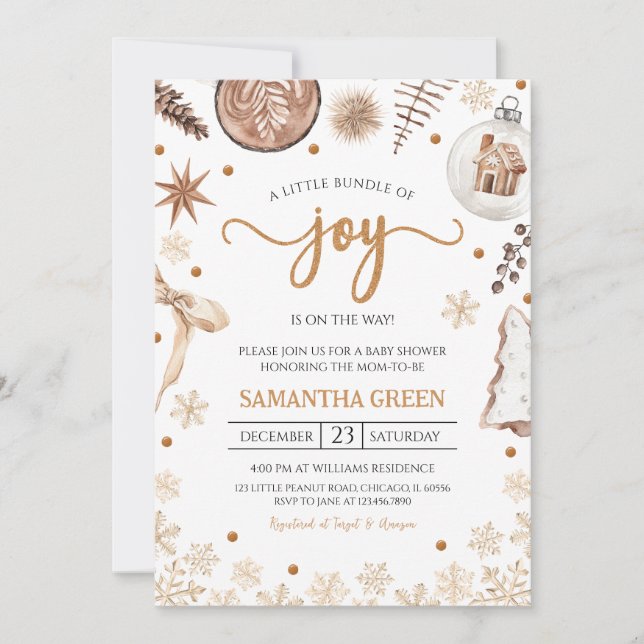 Invitación Baby Shower de Navidades rusos (Anverso)