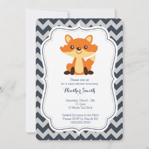 Invitación Baby Shower de Navy Gray Fox
