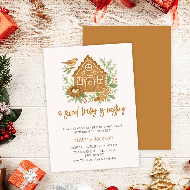 Invitación Baby Shower de nidificación de invierno de jengibr (Subido por el creador)