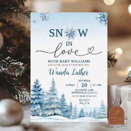 Invitación Baby Shower De Nieve En El Bosque De Invierno