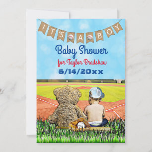 Invitación Baby Shower de niño con temas de béisbol