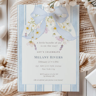 Invitación Baby Shower de Niño Coqueto Azul Adorable