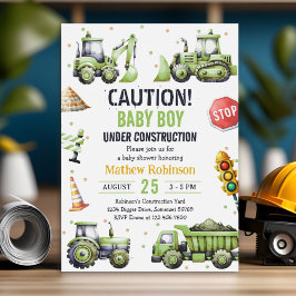 Invitación Baby Shower De Niño En Construcción