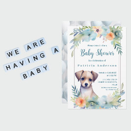 Invitación Baby Shower de niño marrón claro y primitivo