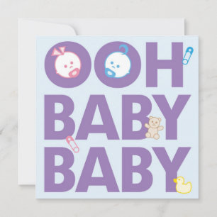 Invitación Baby Shower de niños y Chicas gemelos
