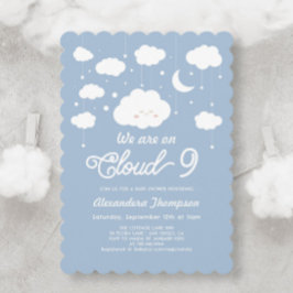 Invitación Baby Shower de nube azul