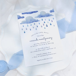 Invitación Baby Shower de nubes acuarelas