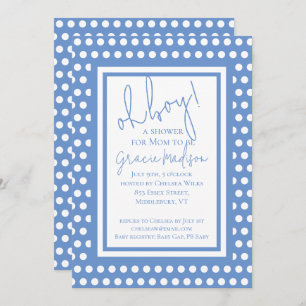 Invitación Baby Shower de Oh Boy Blue and White Bo