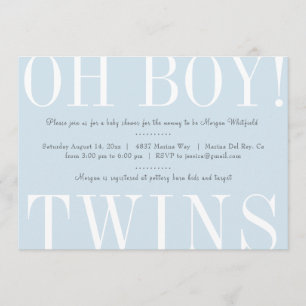 Invitación Baby Shower de Oh Boy Twins