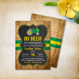Invitación Baby Shower de Oh Deer Green Tractor