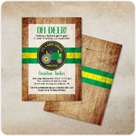 Invitación Baby Shower de Oh Deer Green Tractor
