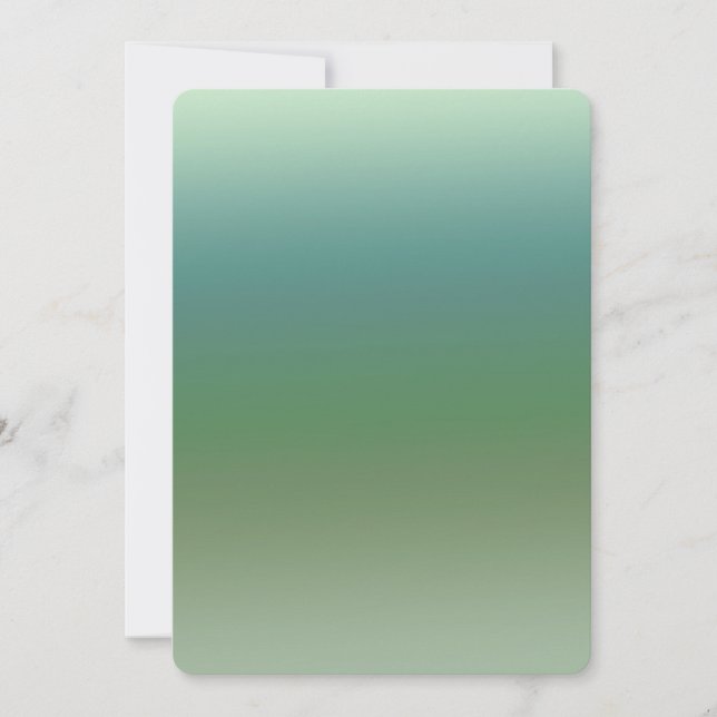 Invitación Baby Shower de Ombre Blue Green Sea (Anverso)