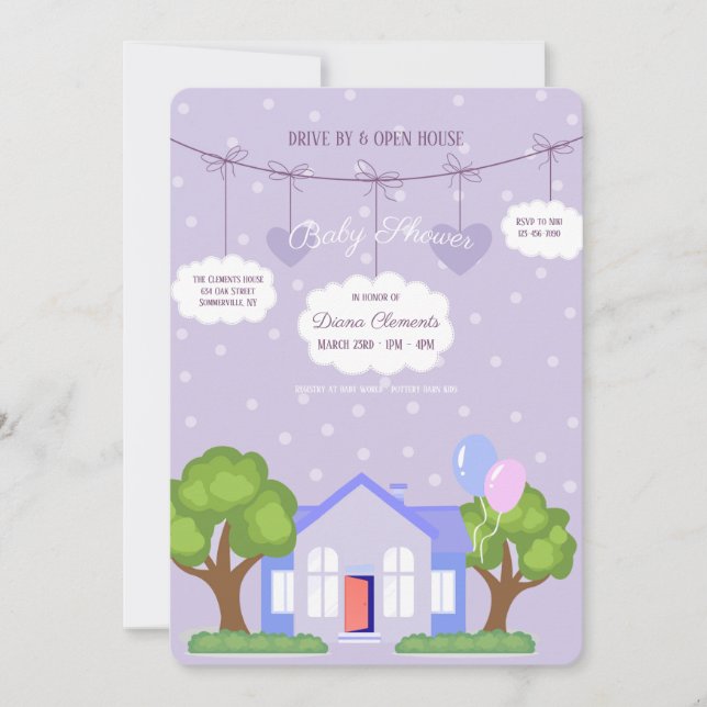 Invitación Baby Shower de Open House (Anverso)
