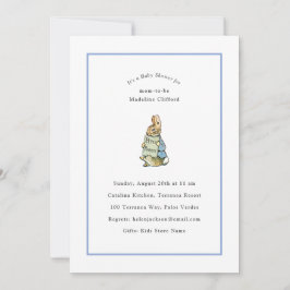 Invitación Baby Shower de origen azul y blanco