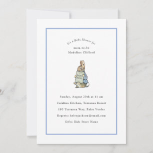 Invitación Baby Shower de origen azul y blanco