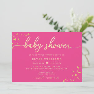 Invitación Baby Shower de oro rosado caliente
