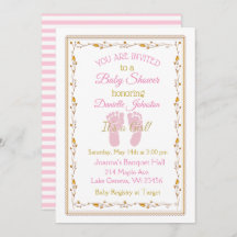 Baby Shower de oro y rosado personalizado para beb