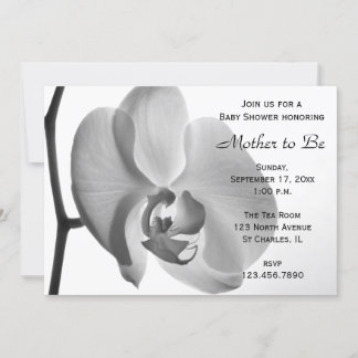 Invitación Baby Shower de orquídeas blancas