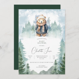 Invitación Baby Shower de Oso de Oso Curado de los