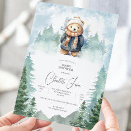 Invitación Baby Shower de Oso de Oso Curado de los