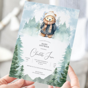 Invitación Baby Shower de Oso de Oso Curado de los