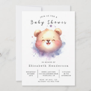 Invitación Baby Shower de oso imprimible