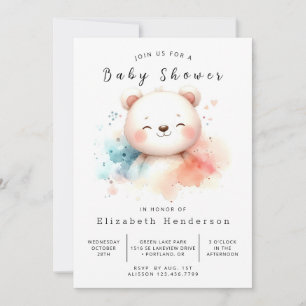 Invitación Baby Shower de oso imprimible ruso