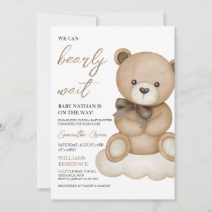 Invitación Baby Shower de oso neutro de género