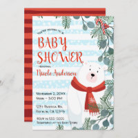 Baby Shower de oso polar de invierno de vacaciones