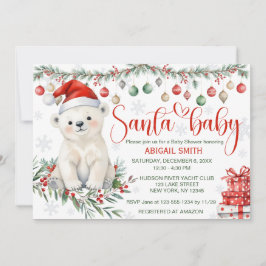 Invitación Baby Shower de oso polar para bebés