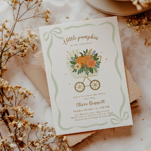 Invitación Baby Shower de Otoño de Calabacita Neutral en cuan