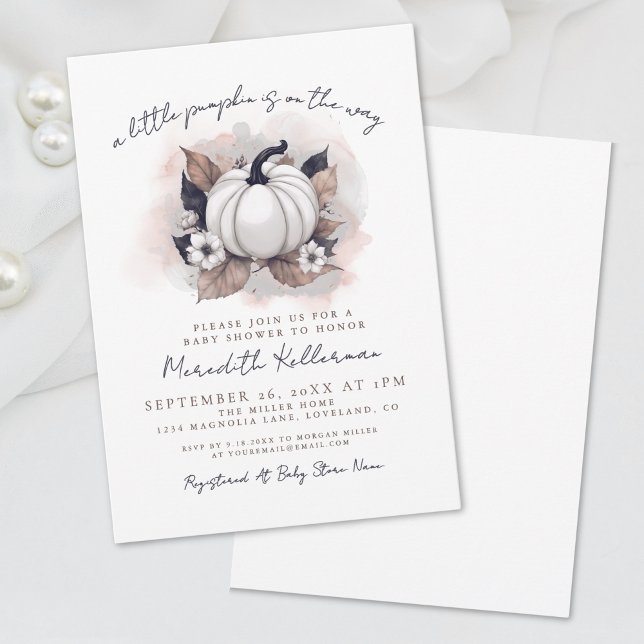Invitación Baby Shower de Otoño de Calabaza (Fall In Love Pumpkin Baby Shower Invitation)