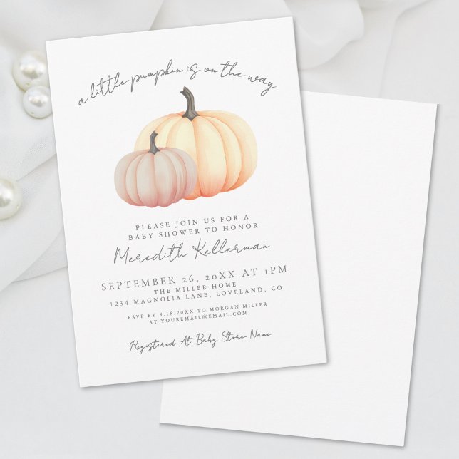 Invitación Baby Shower de Otoño de Calabaza (Pumpkin Fall Baby Shower Invitation)