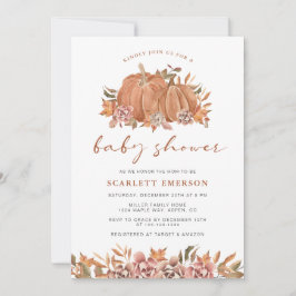 Invitación Baby Shower de Otoño de Calabaza