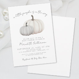 Invitación Baby Shower de Otoño Neutral para Bebé Calabaza