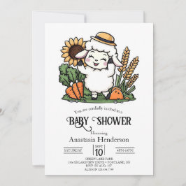 Invitación Baby Shower de oveja mágica cuta