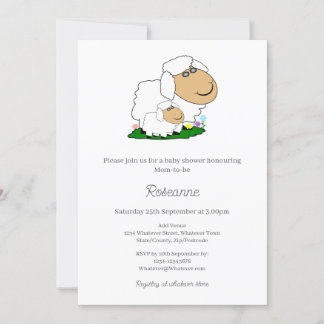Invitación Baby Shower de ovejas