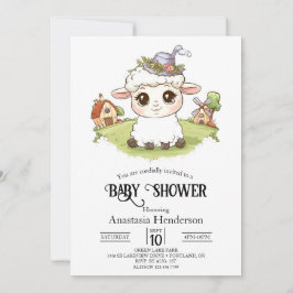 Invitación Baby Shower de ovejas místicas bonitos