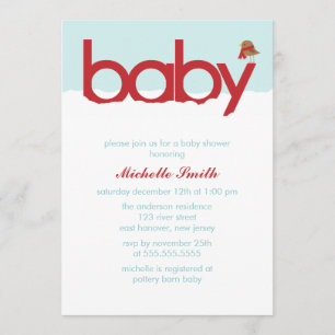 Invitación Baby Shower de pájaro invernal