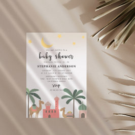 Invitación Baby Shower de palmeras de camello con tema del de