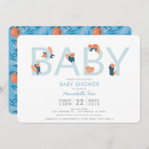 Invitación Baby Shower de Panda Blue Boy