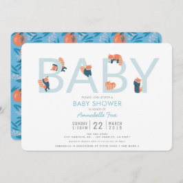 Invitación Baby Shower de Panda Blue Boy