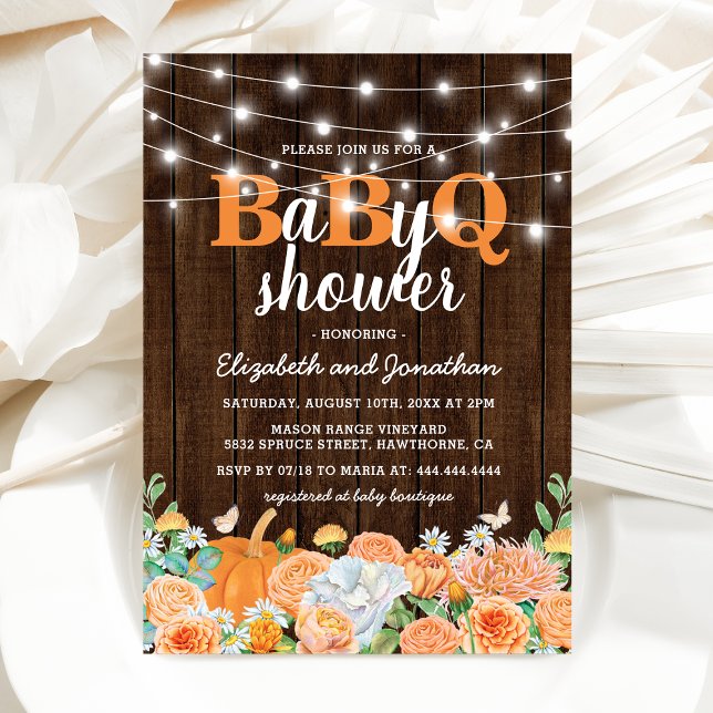 Invitación Baby Shower de Parejas BBQ | Otoño BaByQ Barbacoa (Subido por el creador)